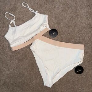 NWT Lulus White and Tan Bikini Set
